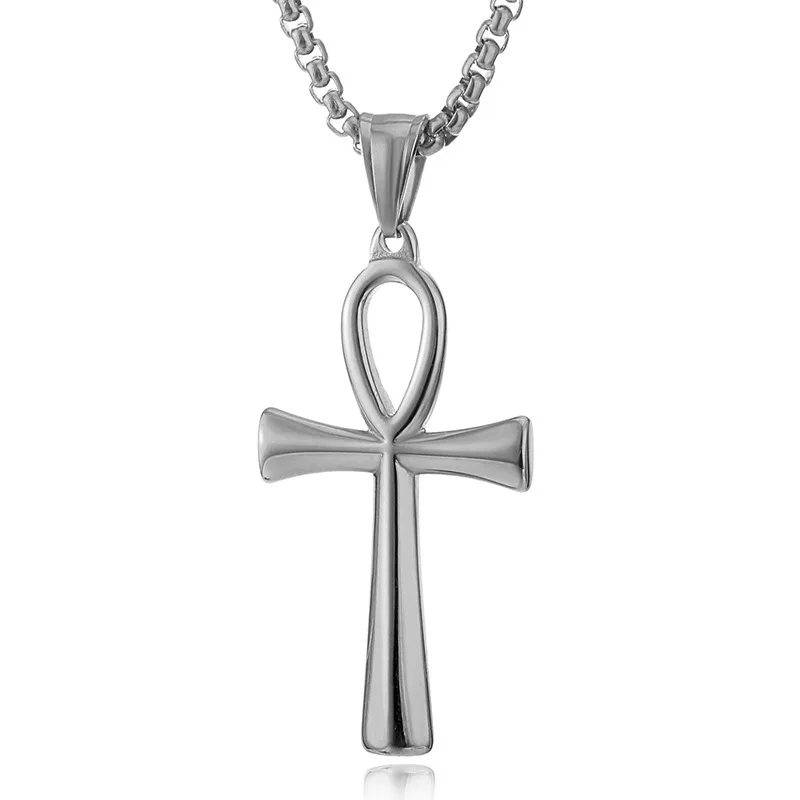 Edelstahl Ägyptische Ankh Halskette Für Männer Frauen Kreuz Anhänger Kette Mode Wasserdicht Schmuck Zubehör