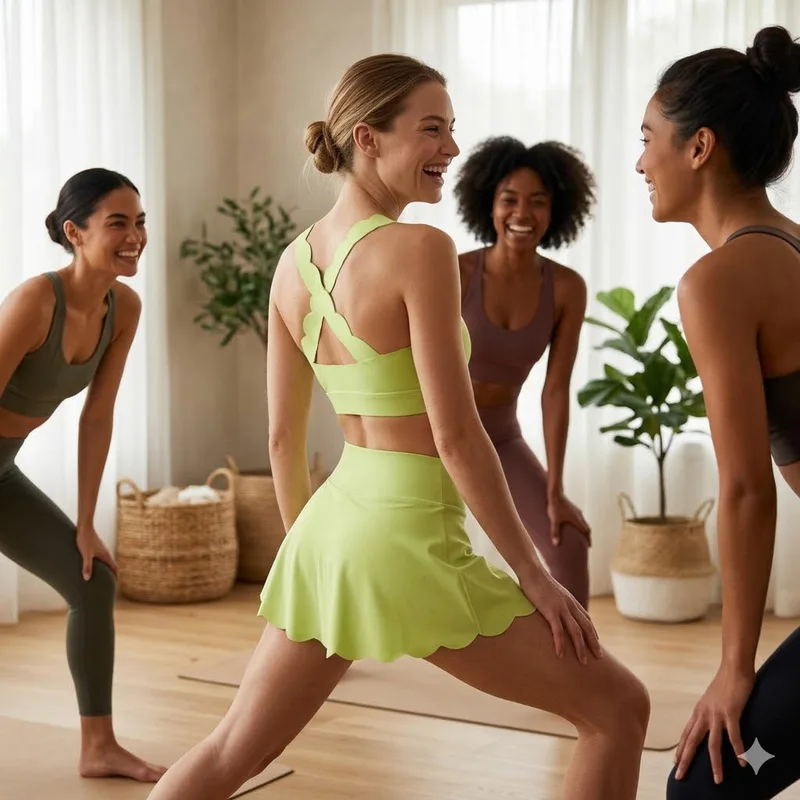 Woman Clothing Women's Gym Set Lace Back Cross Bra Yoga Tennis Skirt Two-Piece Yoga Set Sexy Outfits Sportswear Athletic Wear