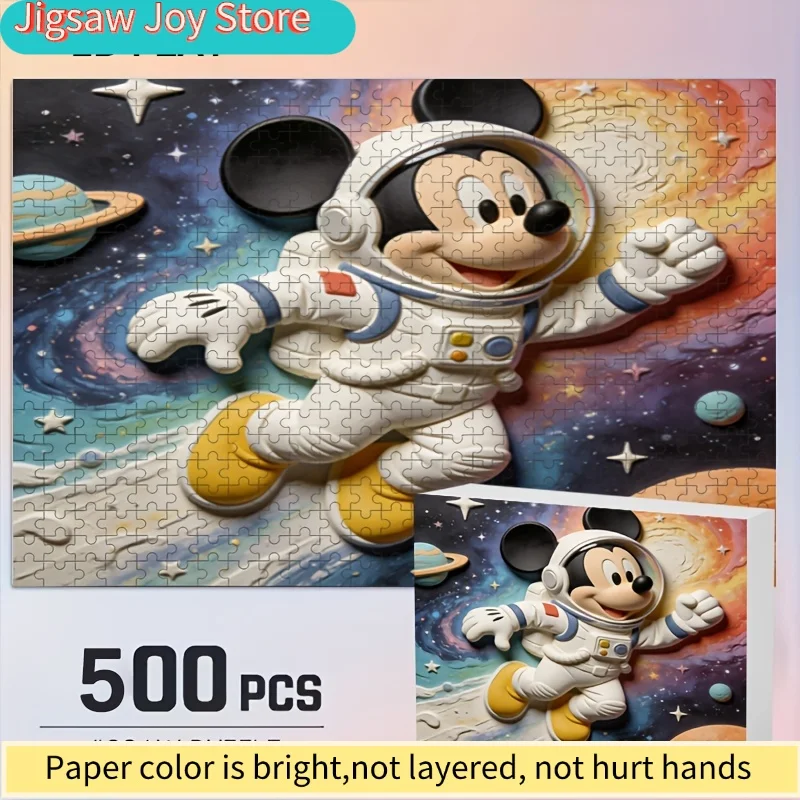 

2D Flat, Disney Stitch and Mickey Mouse Home Decor Print, 2D Flat Puzzle, Disney, Brain Teaser for Adults, Perfect Gift for Lo