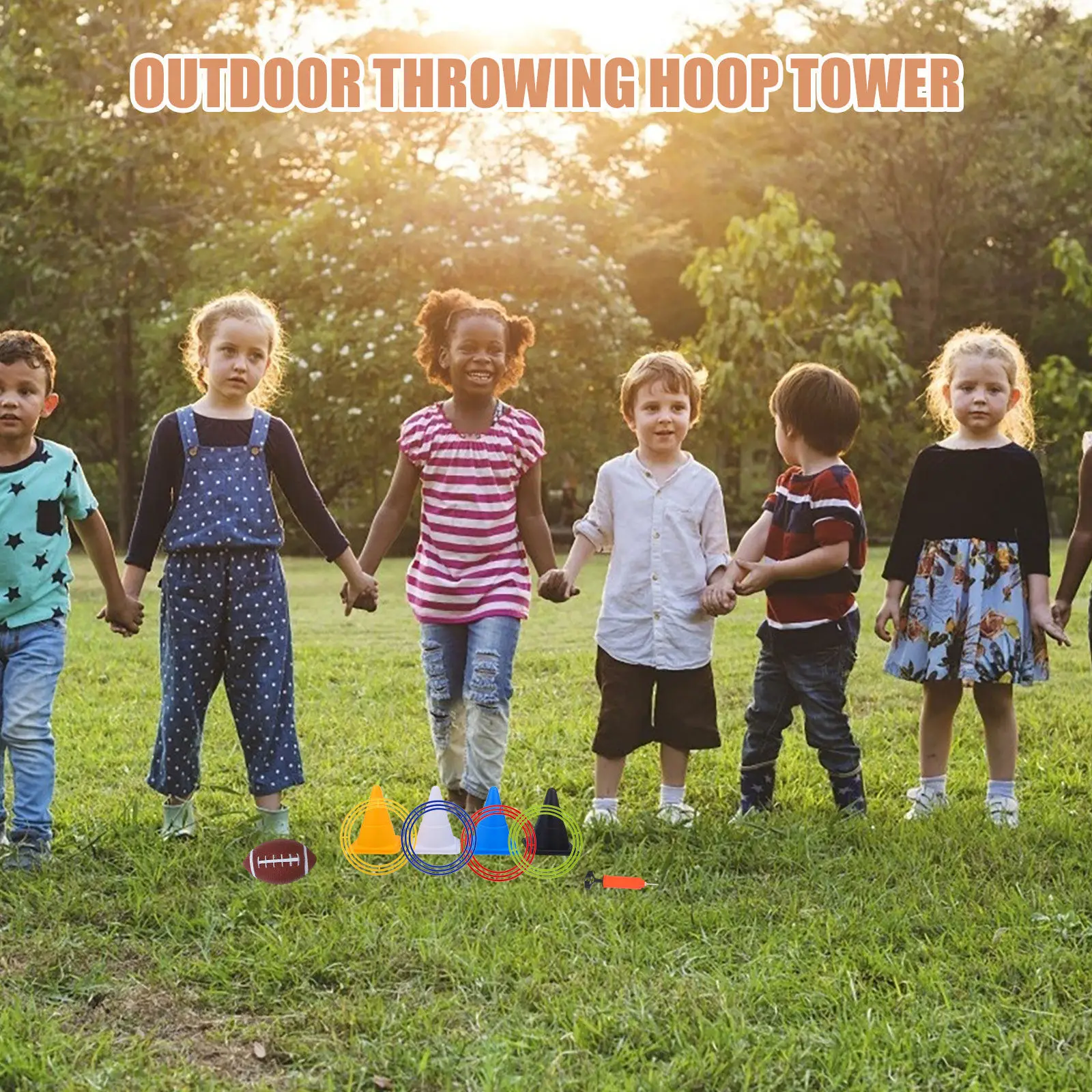 

1Set Ring Toss Game Kit Supple Safe Toss Rings for Throwing Practice Concentration Training Interactive Family Fun Party Game