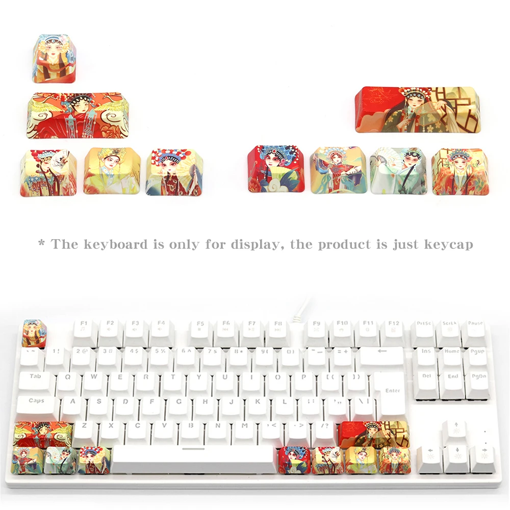 9/10 Pcs PBT Keycaps WIN Color Thermal Sublimation R1 SHIFT Large Key Position Supplement Keycaps Vary Themes OEM Highly