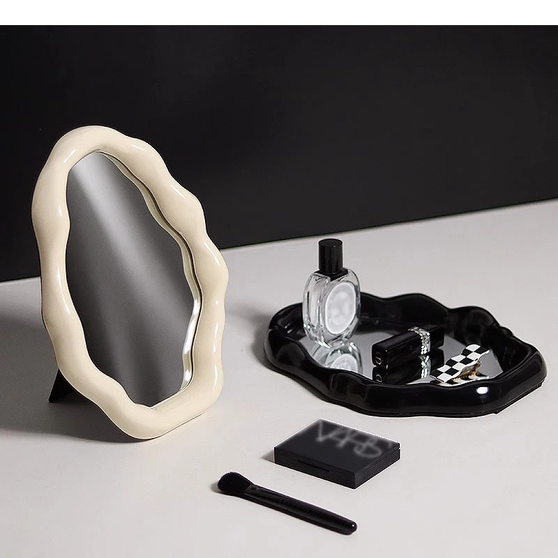 Irregular Resin Makeup Mirror Table Desktop Cloud Shape Dressing Decorative Household Products