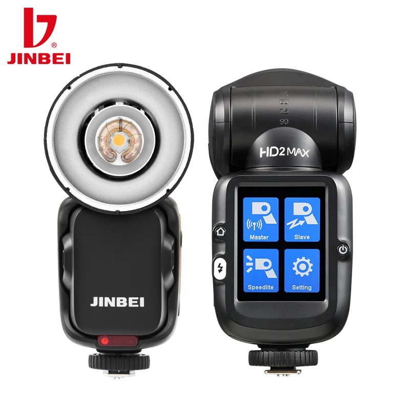 JINBEI HD-2 MAX Tap screen  round head Portable Speedlite Battery Camera Flash Lights For All Camera Brands Outdoor Shooting