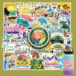 50PCS Costa Rica Travel City Landscape Pura Vida Stickers Decals for Water Bottle Laptop Skateboard Scrapbook Luggage Kids Toy