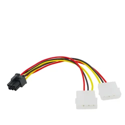 Adapter do kabla złącze do karty wideo 2 IDE podwójny 4pin Molex IDE męski na 6-pinowy żeński PCI-E Y Molex IDE