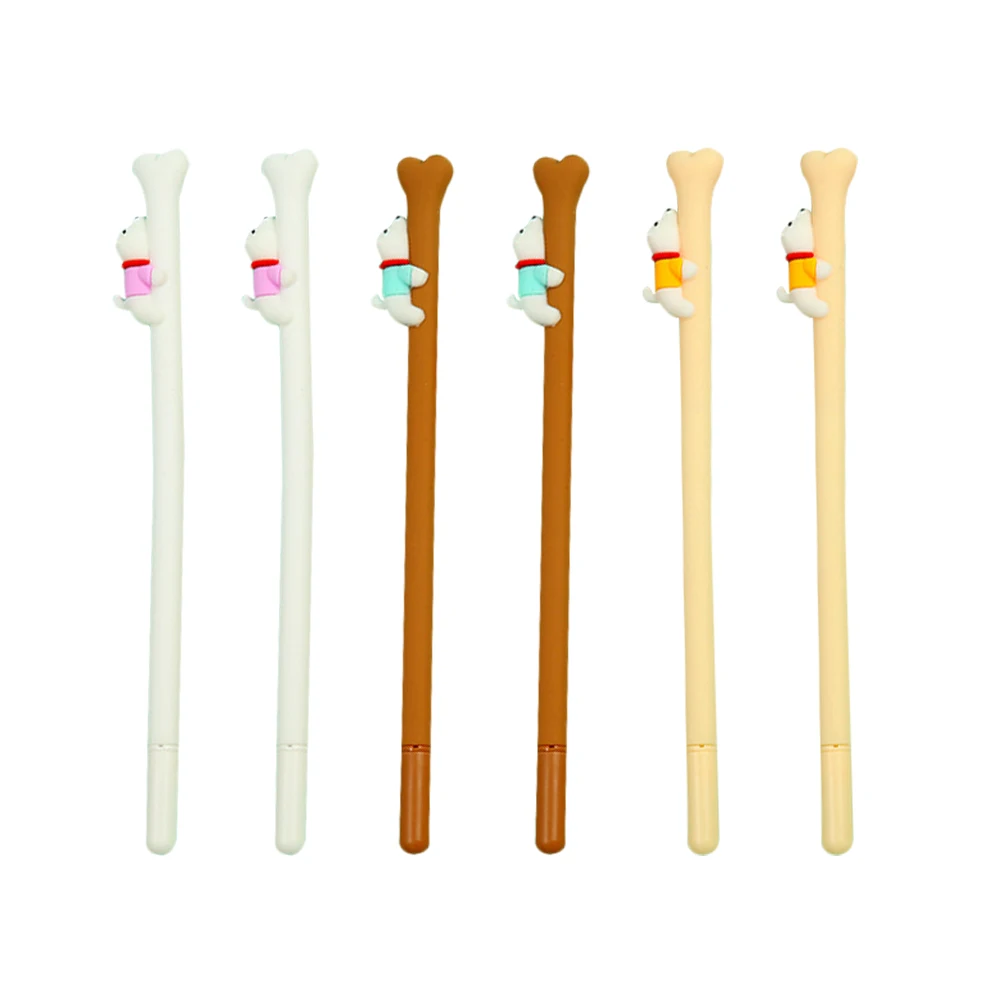 

6 Pcs Pen Bone Design Black Refill Portable Signing Pens Gel Pens Plastic Writing Signature Stationery Student Portable