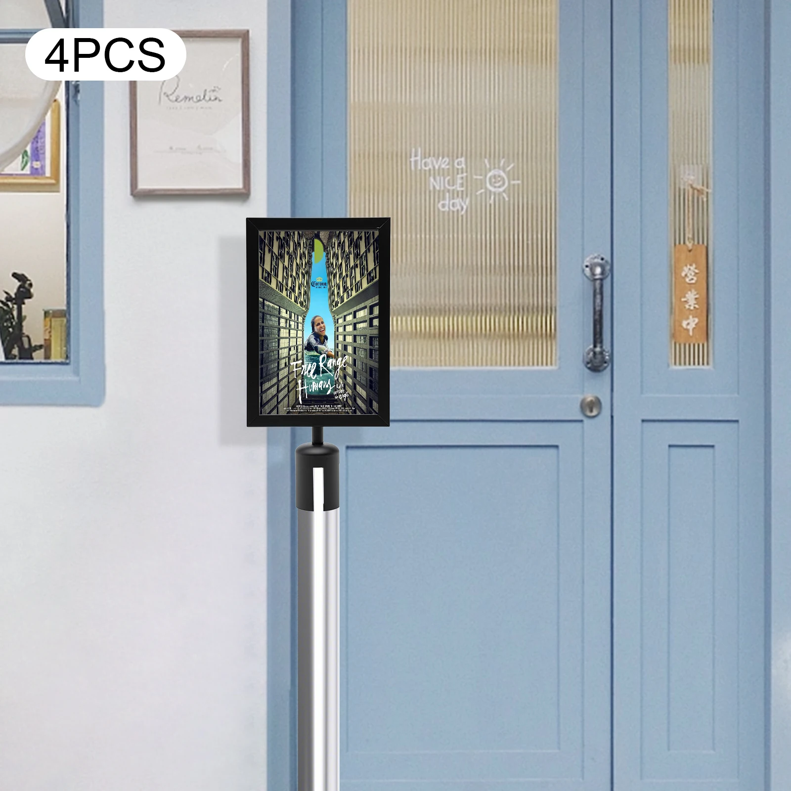 4 قطع حامل لافتات على شكل حرف A، حامل ملصق مزدوج الجوانب، شاشة قائمة أكريليك مقاس 8.6 × 12.6 بوصة، لافتة إعلانية محمولة