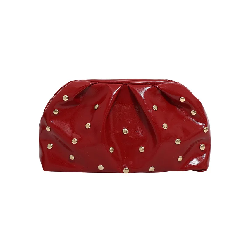 بسيطة تنوعا كليب مساء حقائب اليد للنساء بلون برشام مطوي تصميم السيدات مخلب الإناث لينة بولي Pu محفظة جلدية