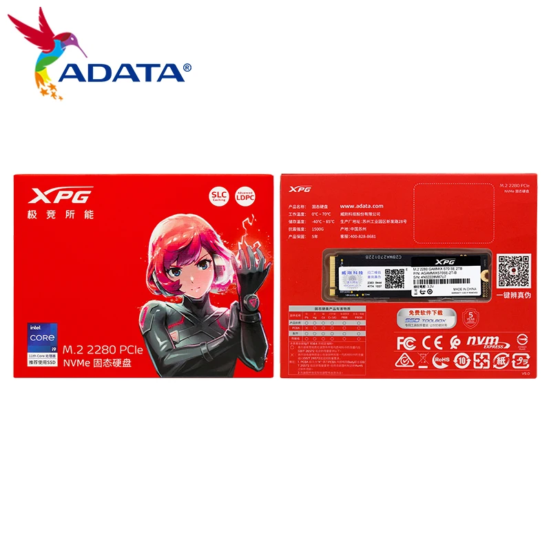 Imagem -04 - Adata-ssd Original para Laptop e Desktop Gammix S70 se Solid State Drive Nvme 1tb 2tb Gen 4x4 M.2 2280 Ps5