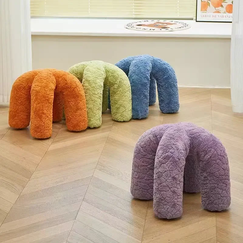 

Popular Octopus Sofa Stool Doorway Shoeshine Stool Soft Comfortable Balcony Chair Plush Fabric Home Balcony Bedroom Low Stool