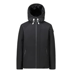 Casaco de inverno masculino casaco de inverno casual gola puffer chapéu grosso pato branco parka masculino jaqueta de inverno com capuz