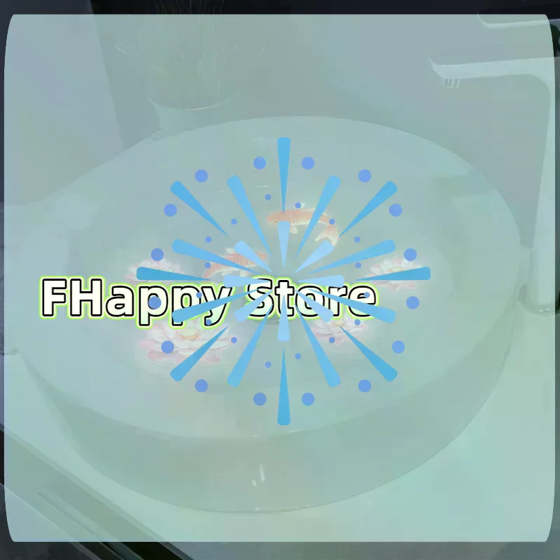 Washbasins Stickers Toilet Sticker Feng Shui Koi Luminous Glass Stickers Water Sink Stickers Self-adhesive Removable Home Decor