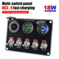 12V Outlet Car Usb Fast Charger Port Plug QC Quick Charging Boat Accesories Interior Marine Switch Metal Rocker Toggle ON/Off