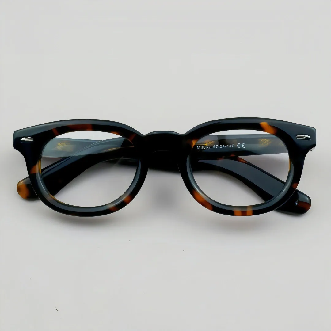 

Acetate Glasses Frame Men Oval Eyeglasses Women Japanese Handmade Spectacles Thick Eyewear