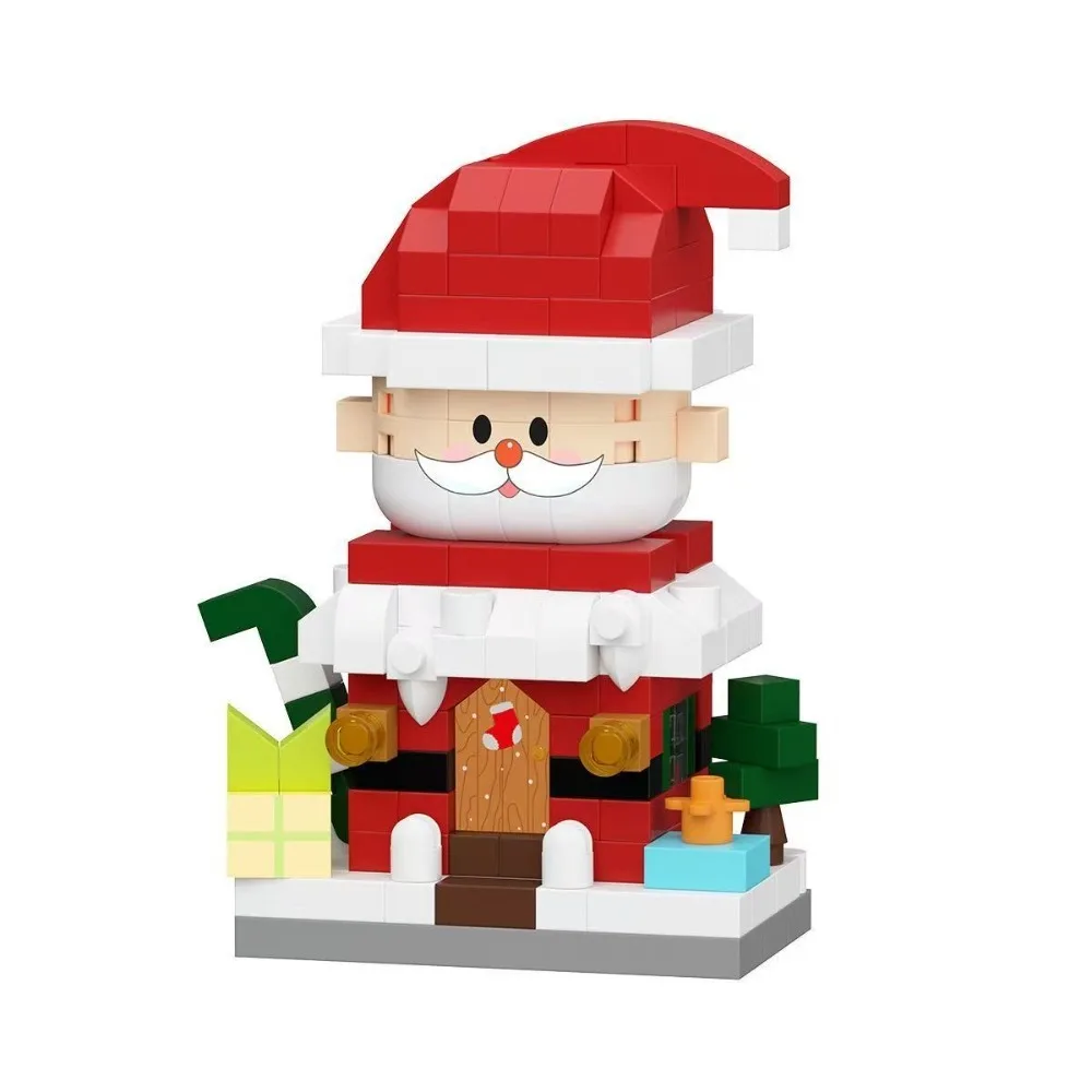 Christmas Gifts Animal Figures Snow House Building Blocks Assembly Model Doll Girl Boy Toy For Children Birthday Collocatio Gift