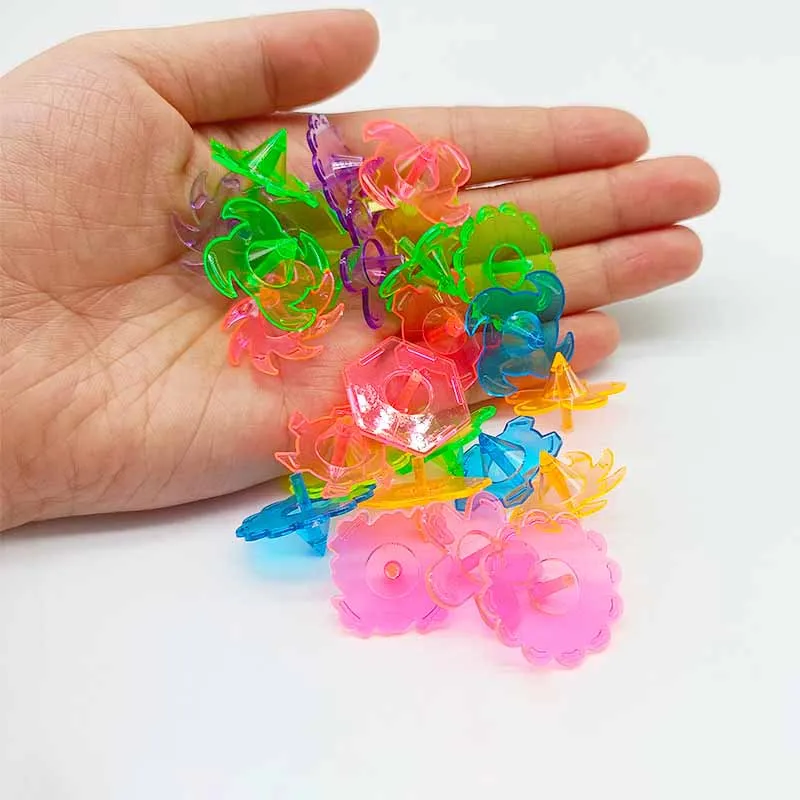 10/20Pcs Childhood Nostalgia Toys Transparent Colorful Plastic Small Gyro Toys Party Small Toy Finger Gadgets Funny Gifts