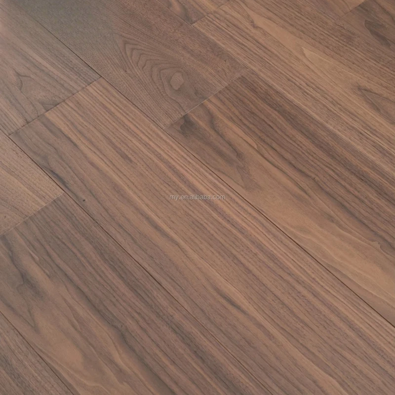 Versión personalizada Piso de roble cepillado interior clásico moderno de 190 mm de ancho Madera de ingeniería de nogal negro multicapa de alta calidad