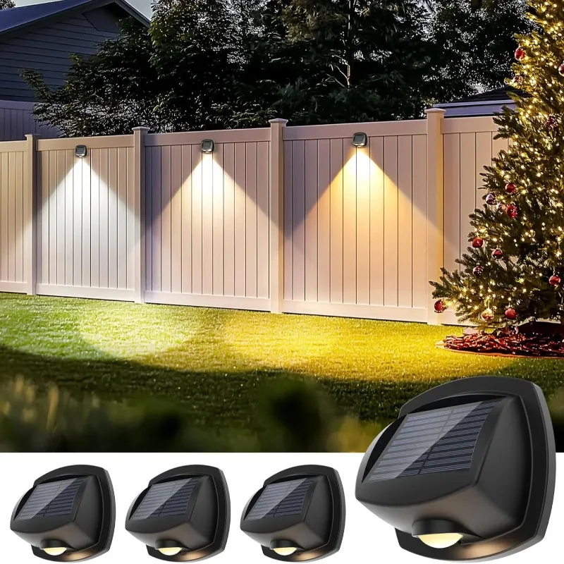 1pc New Solar Powered Motion Sensor Wall Light, IP65 Waterproof Outdoor LED Security Lamp for Garden Patio Yard Garage Fence