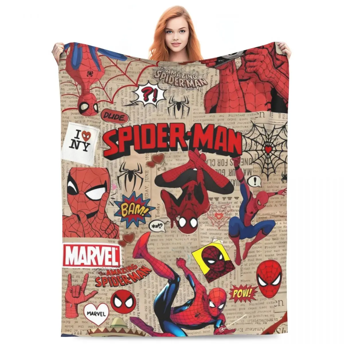 The Amazing Spider-Man Blanket Quality Soft Film Throw Blanket Winter Students Home Decor Funny Bedspread