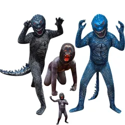 G-Godzilla- King of Monster Cosplay Costume Dinosaur Halloween Bodysuit for Kid Boys Girl Child Jumpsuit Mask Halloween Suit