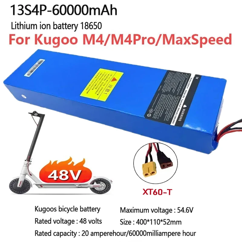 ل Kugoo M4/M4 Pro/Max Speed 48V 60000mAh 15Ah 13S4P 18650 بطارية ليثيوم مع BMS مناسبة