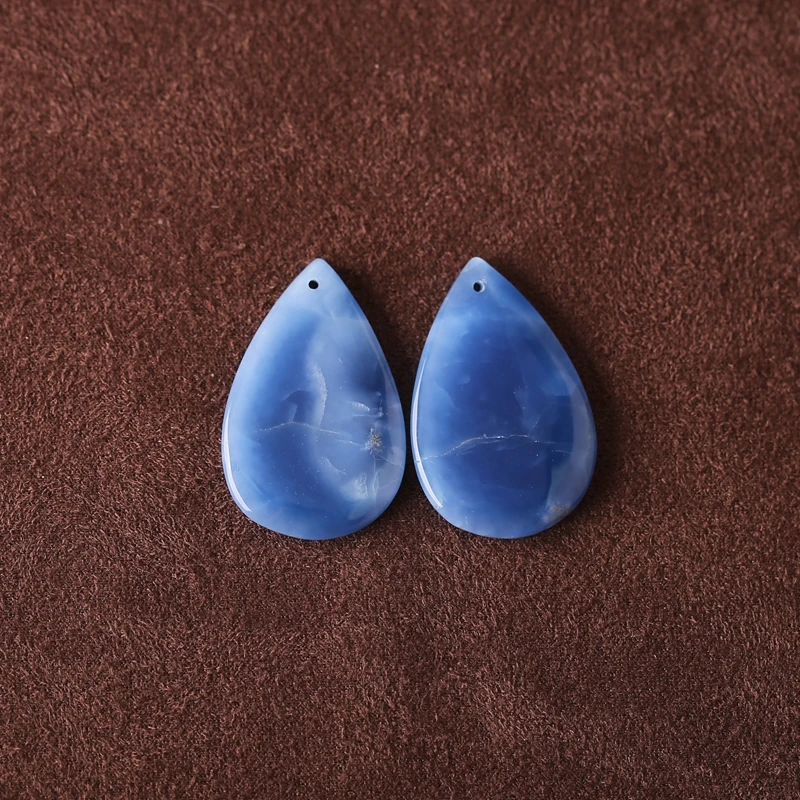 

B & F полудрагоценные серьги с синим ониксом и каплями воды, ручная работа, каменные бусины, модные аксессуары для женщин, 30x9x3 мм, 6,5 г