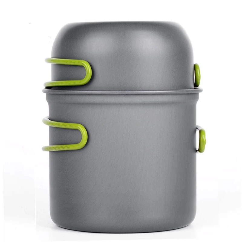 Popular Portable Cookware 1-2 People Camping Set Pot Scratch Resistant High Temperature 5-piece Set Outdoor Non-stick Set Pot