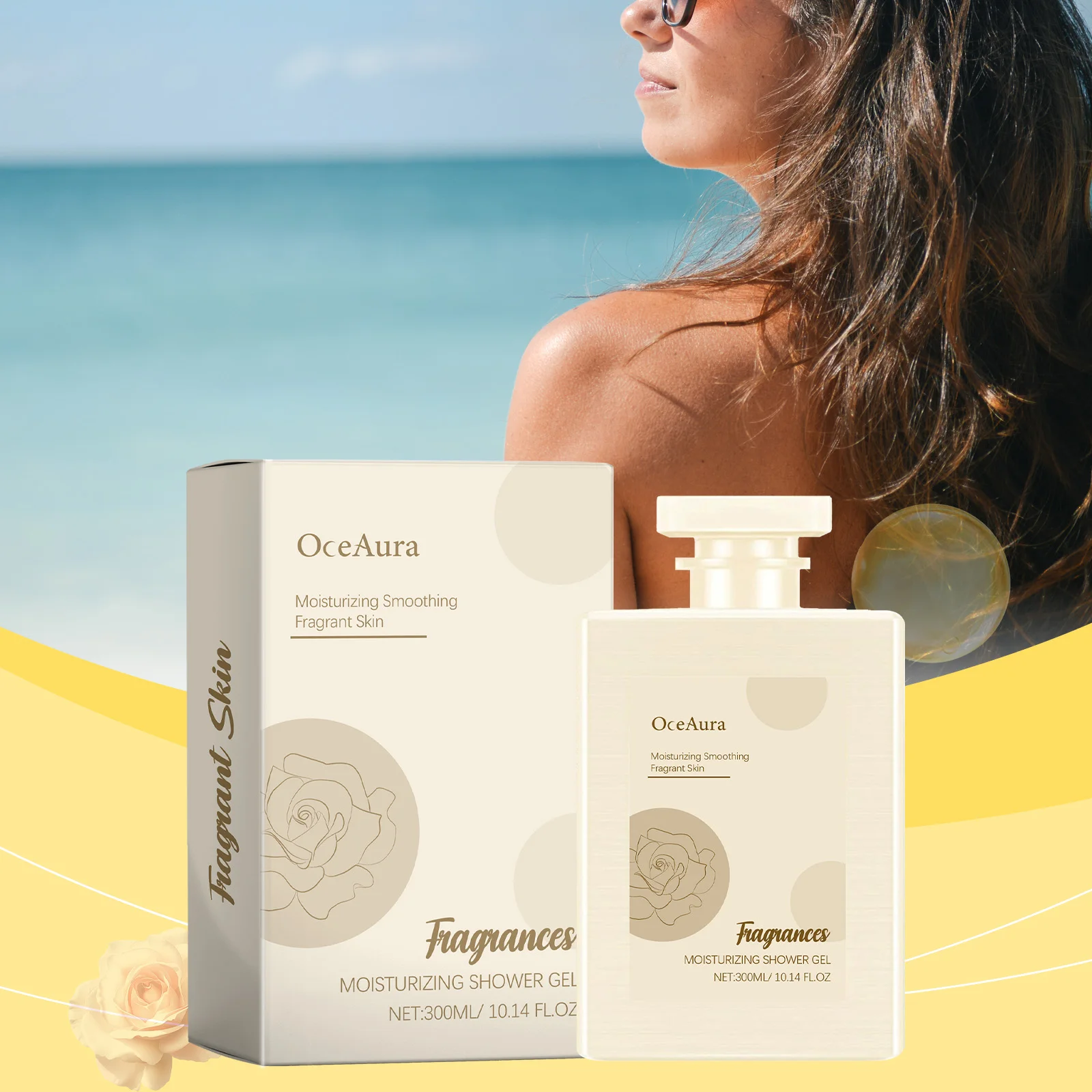 모이스춰라이징 샤워 젤 - 부드럽고 향기로운 피부를 위한 수분 공급 바디 워시, 300ml/10.14 Fl Oz, 영양이 함유된 럭셔리 목욕 젤