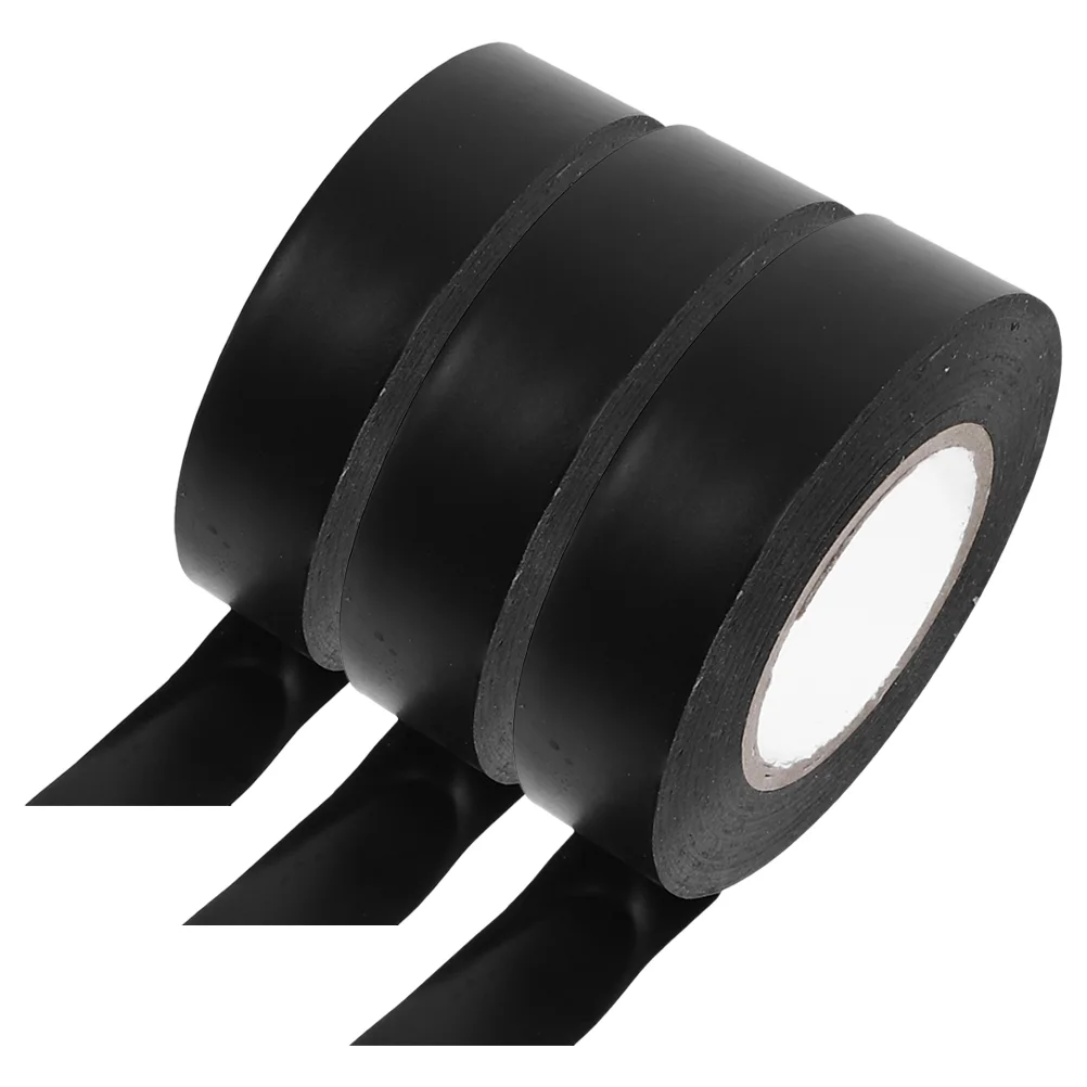 

3 Rolls Electric Tape Black Electrical Wire Electrician Car Line Indoor Tapes