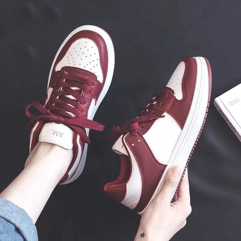 

GUOCILRN 2025 New Women Casual Sneakers Leather Platform Sneakers for Women Classics Comfort Skateboarding Shoes Non-Slip