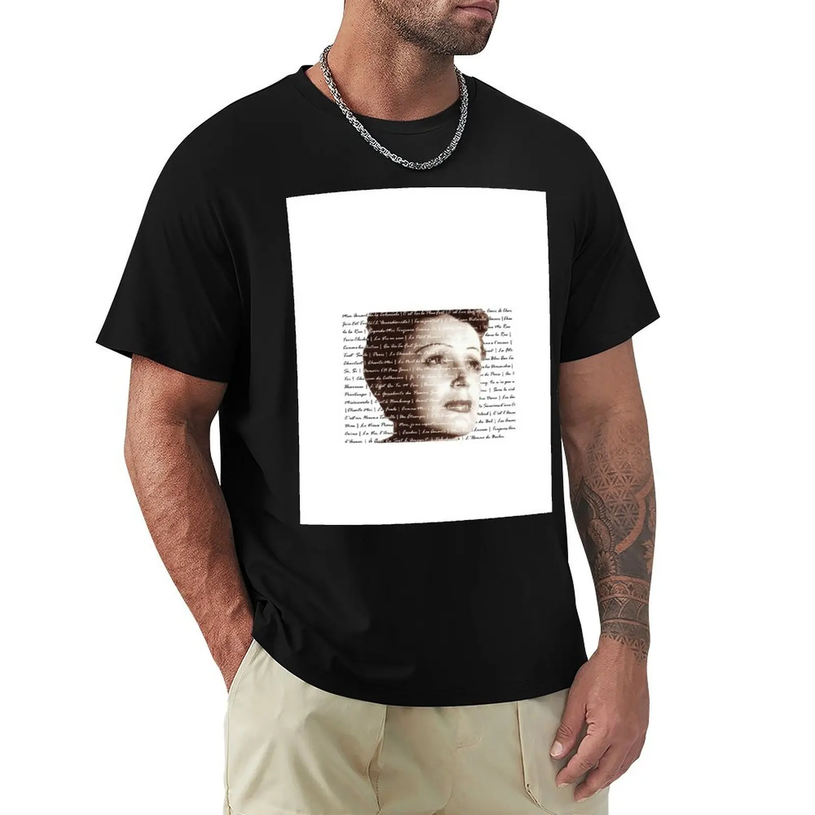 

Edith Piaf Lyrics T-Shirt Lightweight Gym Training T-Shirt