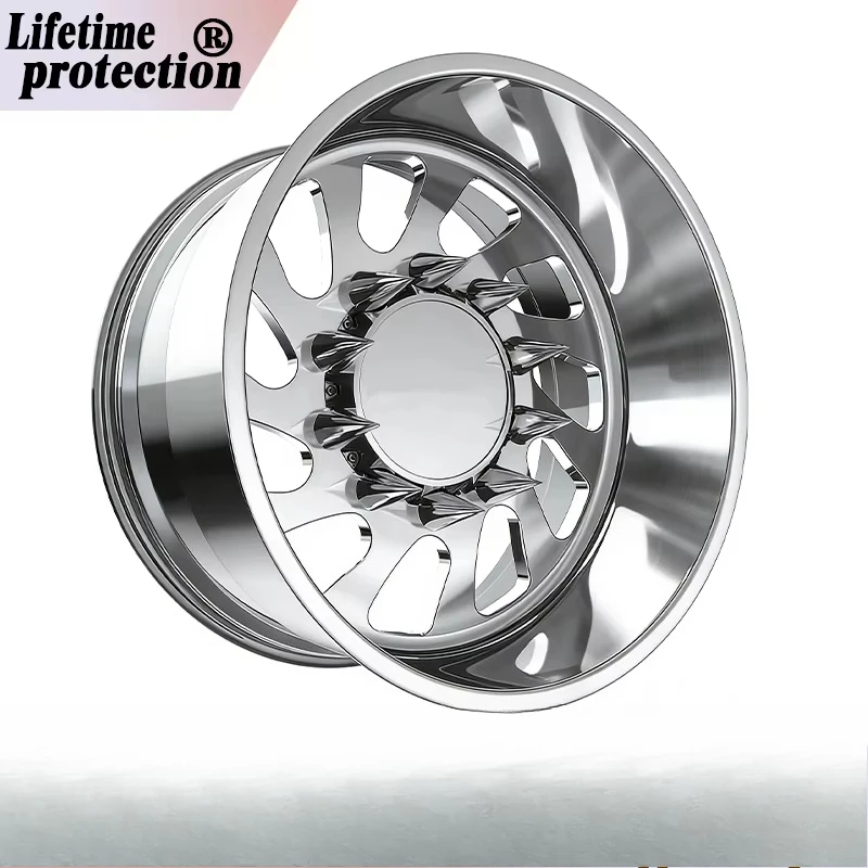 

forged truck wheels, chrome spiked hubcap rims 22 24 26 8x165.1 8x170 for F250 F350 Ram 2500