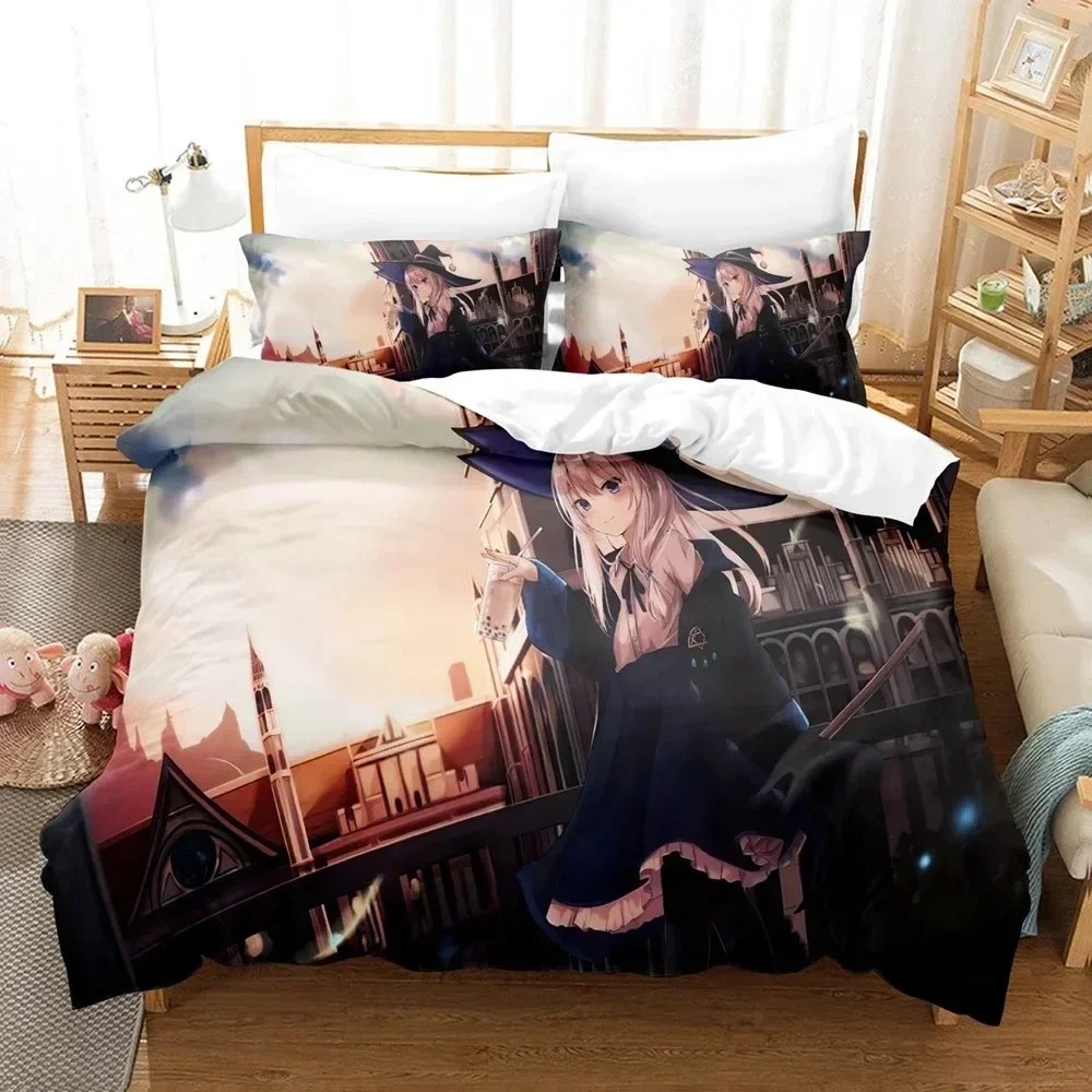 Wandering Witch Anime The Journey of Elaina 3D NEW Duvet Cover Pillowcase Bedding Set Adult Boy Girl Bedroom Single Double Large
