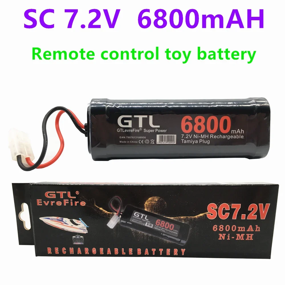 7.2V 6800mAh NiMH Replacement RC Battery with Tamiya Discharge Connector for RC Toys Racing Cars Boat Aircraft