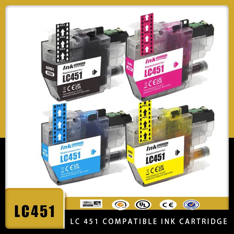 Vilaxh Standard capacity LC451 LC 451Premium Compatible Printer Ink Cartridge for Brother MFC-J1010DW DCP-J1050DW DCP-J1140