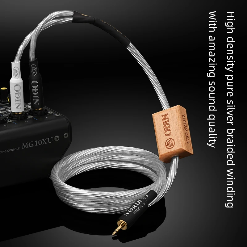 

Odin HIFi 3.5mm to Dual 6.5mm Audio Cable OCC Pure Silver Core 3.5mm Male Jack to Dual 6.5mm Male Jack Cable for Mixer Amplifier