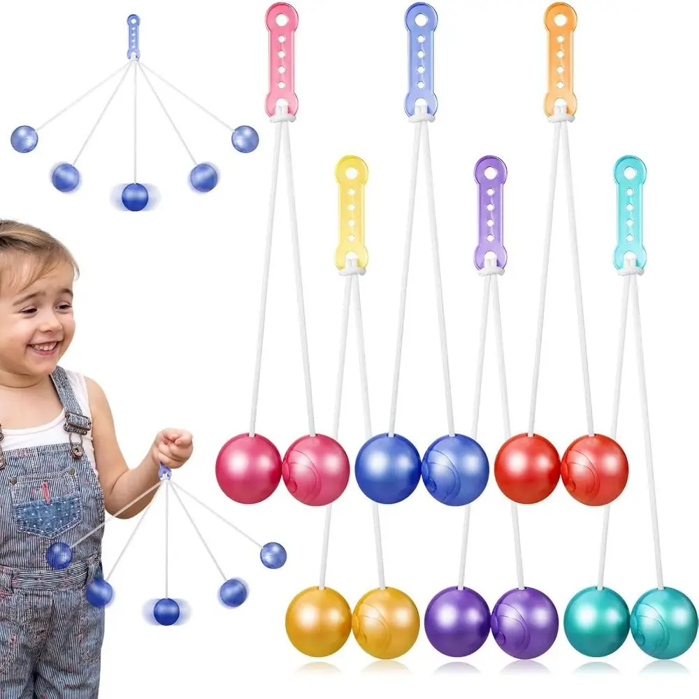 

6Pcs Funny Collision Ball Toy Random Color Novelty Fidget Clack Balls Without Light Pressure Reducing Balls
