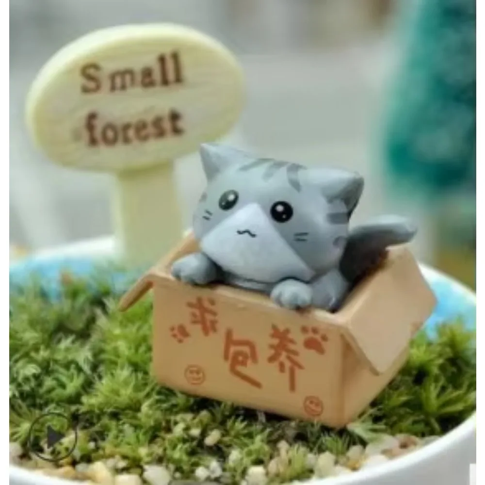 1pc Home Decor Kawaii Mini Cat Ornament Garden kitten statue Gift For Kids Children Baby Room Decoration Toy Miniature Figurines