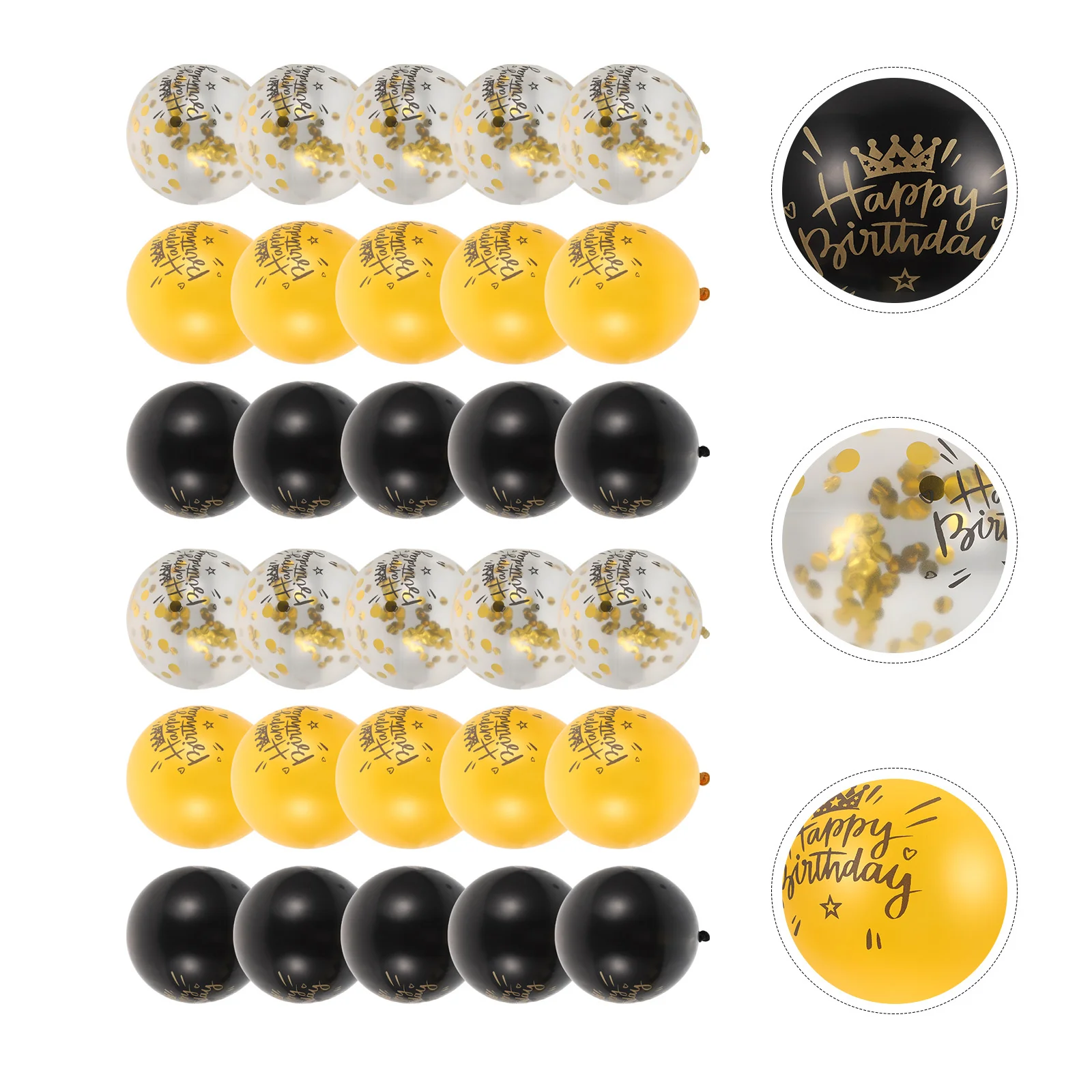 

30Pcs Birthday Balloon Kit Latex Printed Party Balloons Decorative Balloons Party Supplies Wall Ceiling Decor