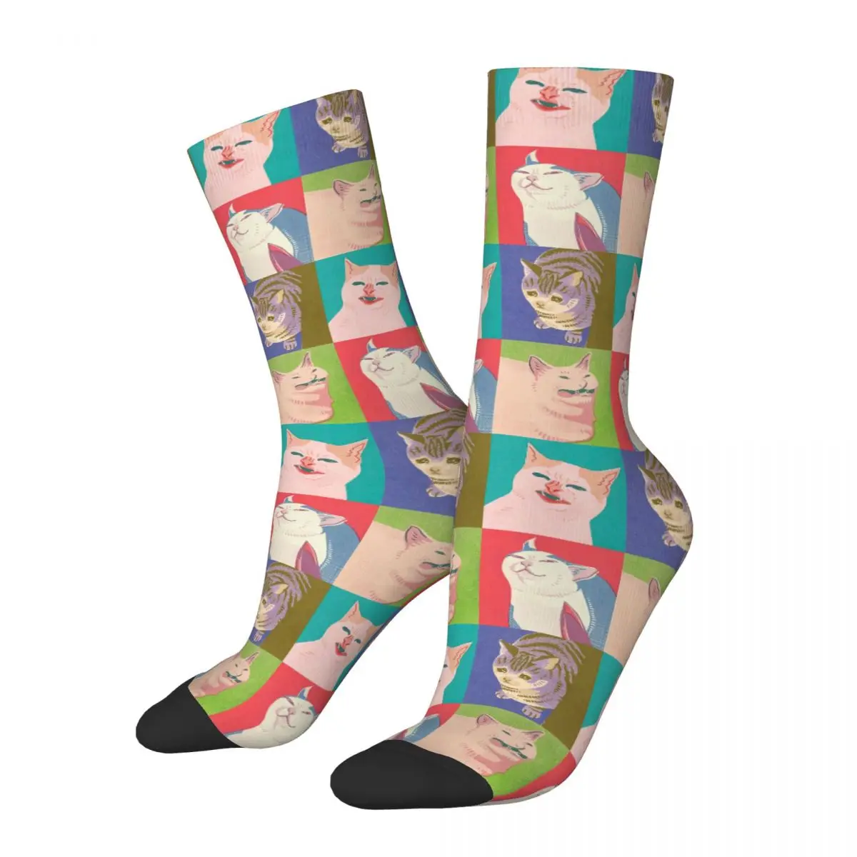 

Four Meme Cats Of The Apocalypse Socks Harajuku High Quality Stockings All Season Long Socks Accessories for Man's Woman's Gifts