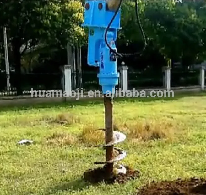 Hydraulic Earth Auger for 1-5 Excavator 10cm 20cm Width 1M Depth for Construction Farm Industries Core Motor Gearbox Components
