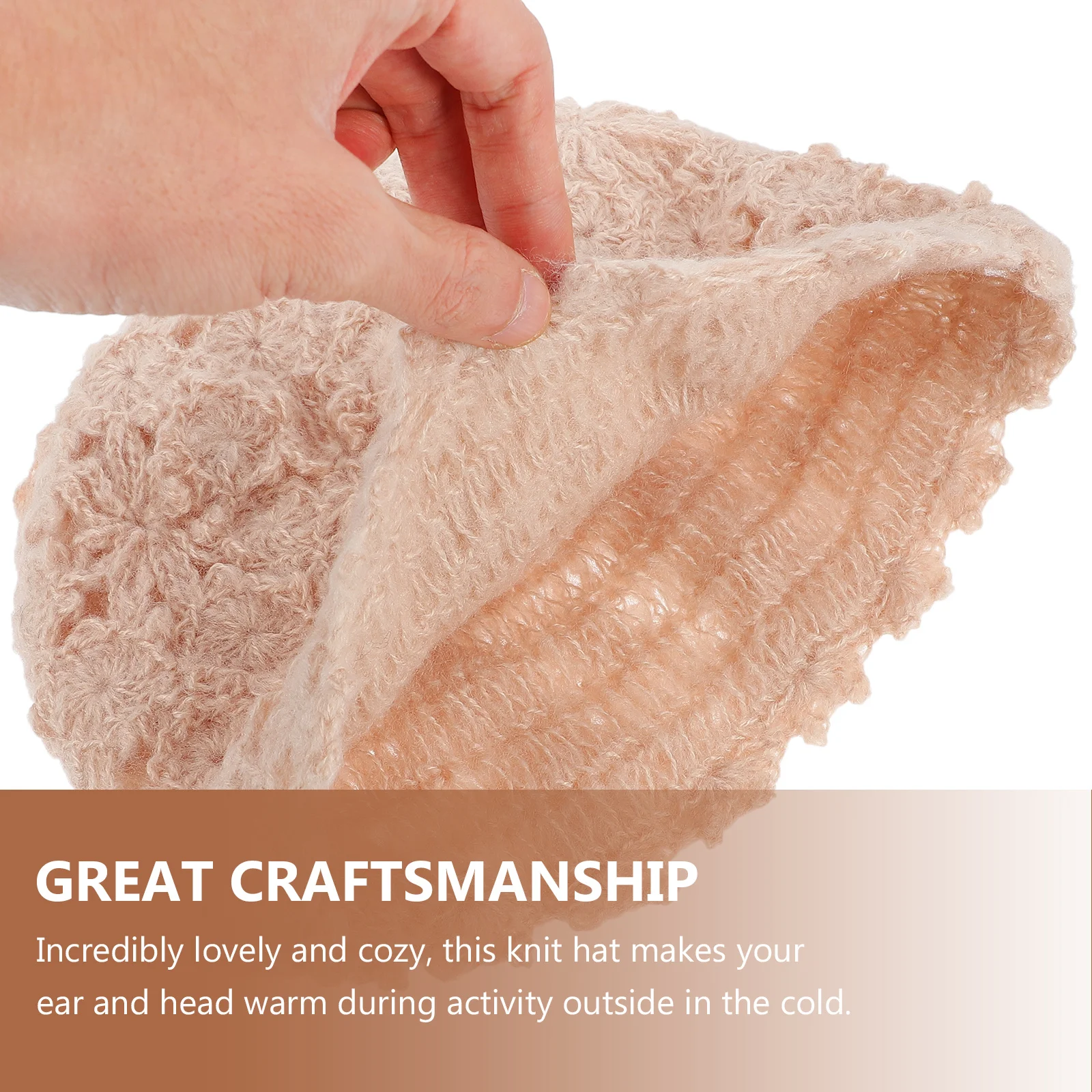 

Baotou Women's Hat Beret Hats for Fashion Japanese Hollow Woman Mohair Knitted Flower