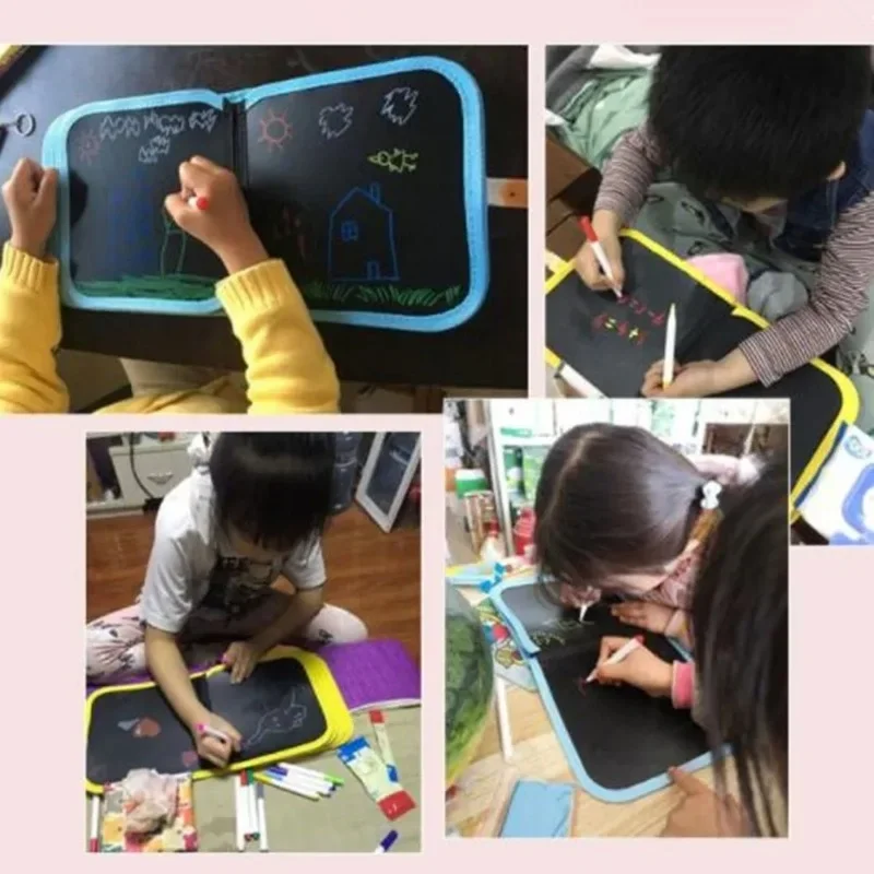 Educational Magic Blackboard for Children, Game Coloring Books, Kids Toys, Draw, Water Chalk Canetas, 6 Páginas, Erase Boards