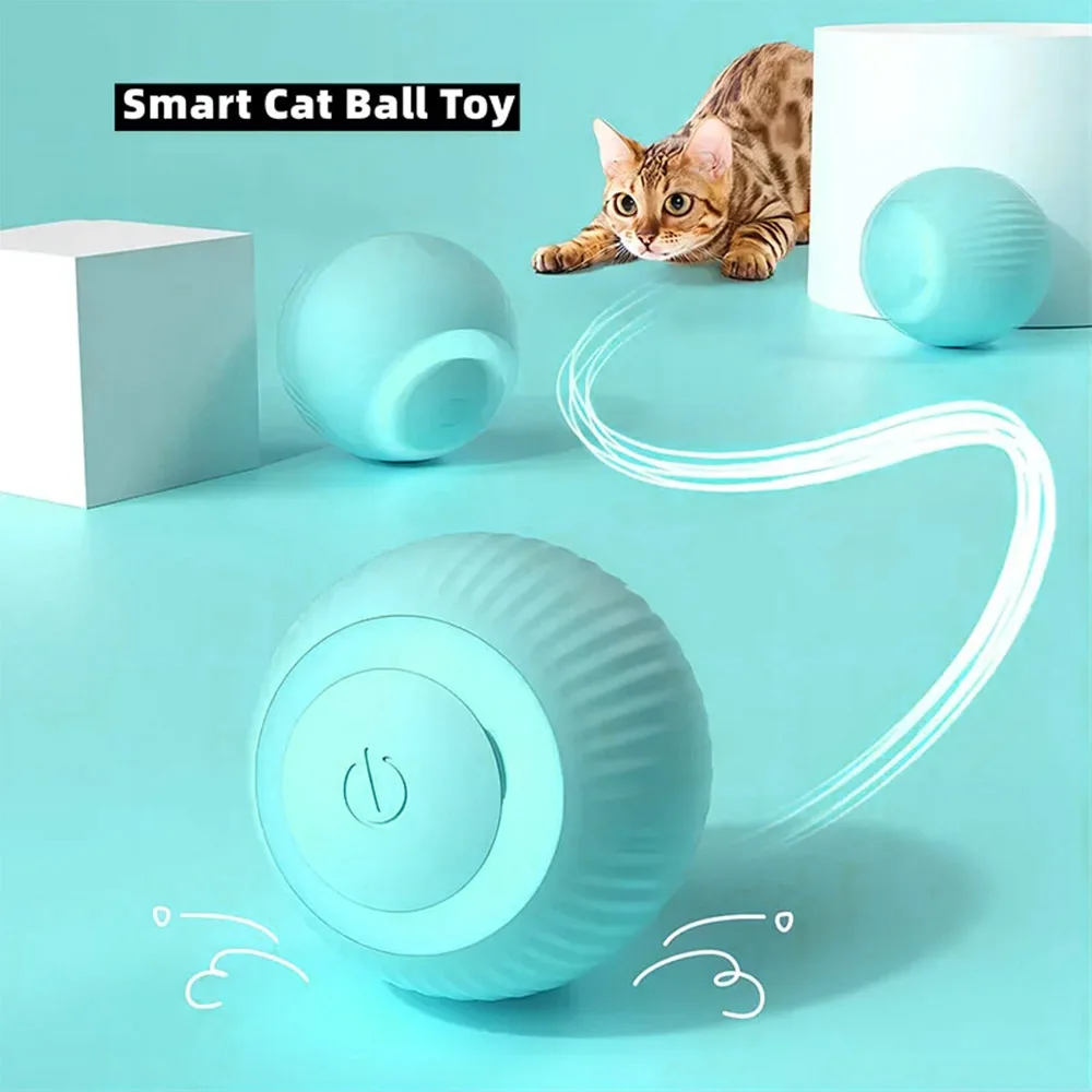 Smart Cat Toys Ball Electronic Interactive Dog Toy Moving Ball USB Pet Indoor Playing Bouncing balls for Puppy Birthday Gift