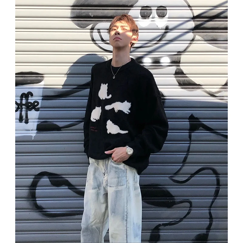 

Мужской вязаный свитер Bla Sea: осенне-зимний, мягкий, уютный, базовый слой, в американском уличном стиле