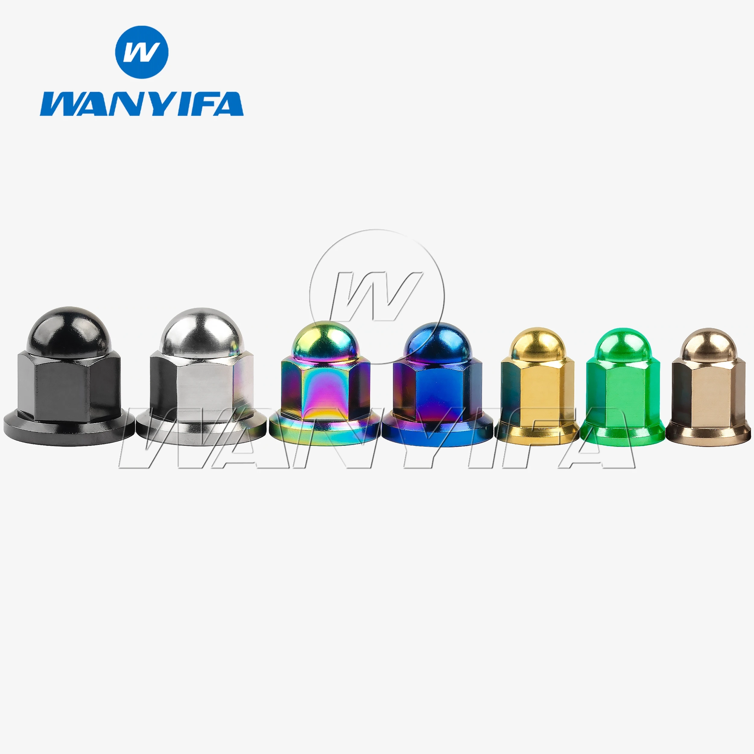 Wanyifa Titanium Ti Nut M6\M8M10 Dome Head Flange Locking Nuts for Bicycle Motorcycle Car