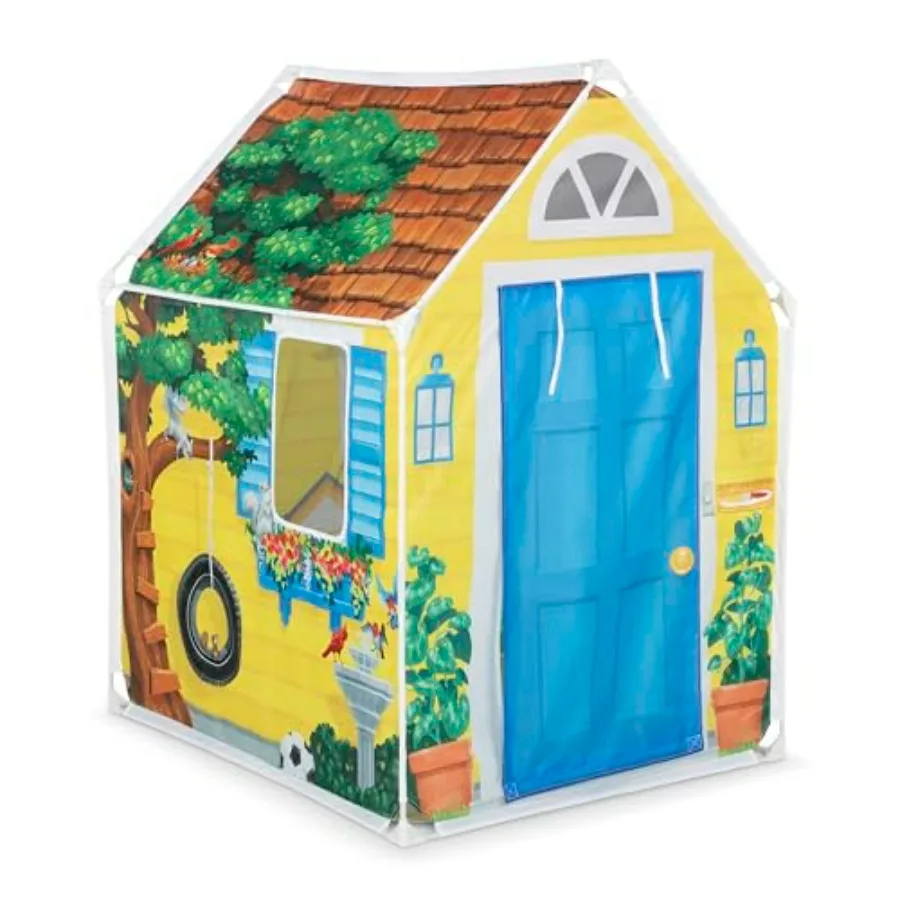 

Melissa and Doug Cozy Cottage Fabric Play Tent and Storage Tote, Yellow