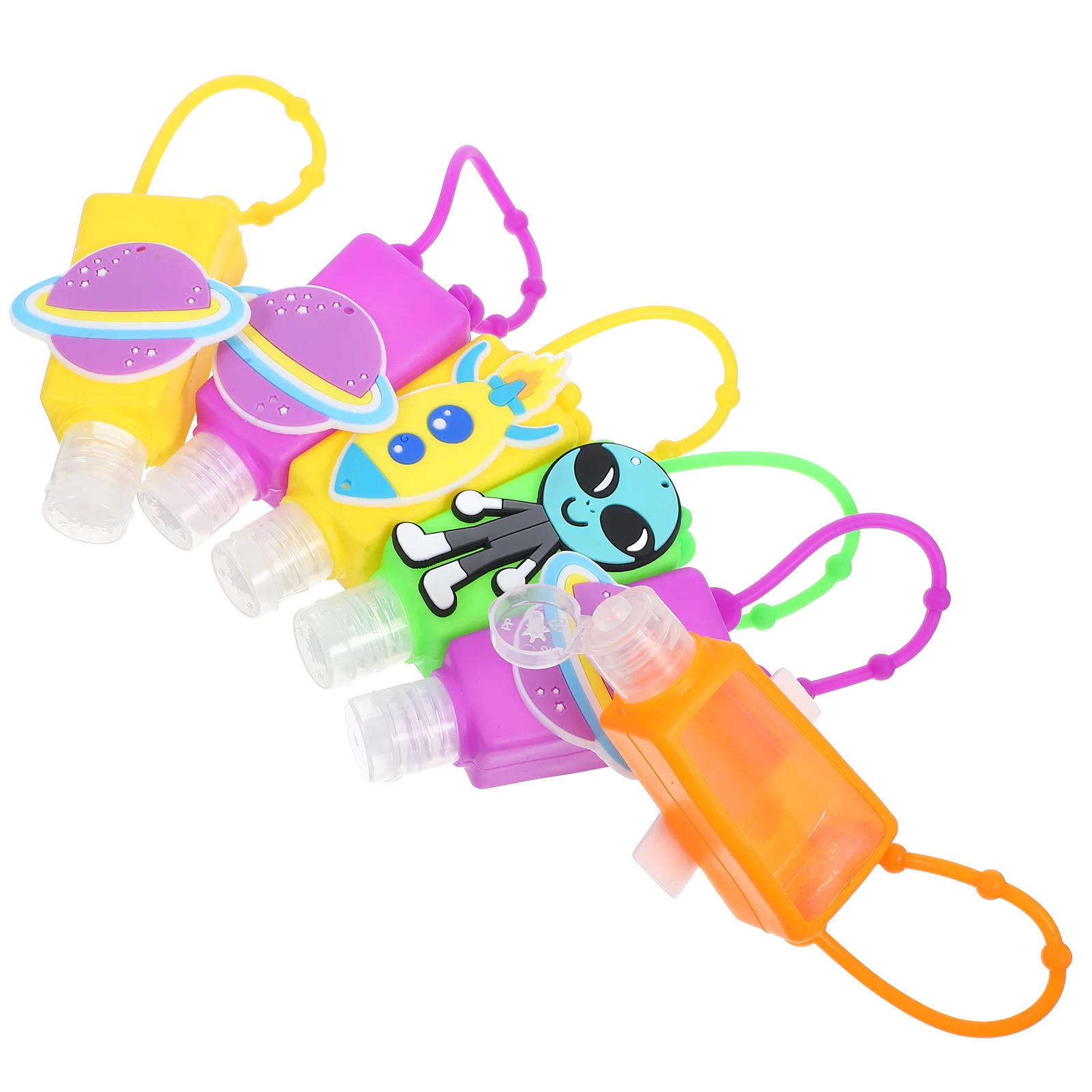 6 قطعة غطاء سيليكون مع زجاجة الكرتون زجاجات السفر للأطفال مانعة للتسرب حاوية اليد المحمولة غسول صغير فارغ #3