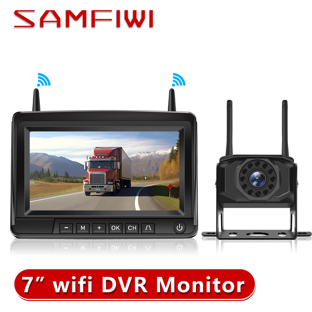 

7 “AHD Car Monitor Wireless DVR Display Vehicle Auto Screen Rear View Truck Monitors Reverse Backup Recorder Wifi Camera