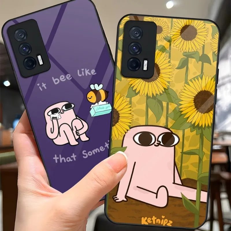 Ketnipz Phone Case Glass For Vivo Y31S Y73 Y76S Y55S Y30 S10 S10E S12 S9 S9E X60 X70 IQOO9 8 7 NEO5 5S 5SE Cover